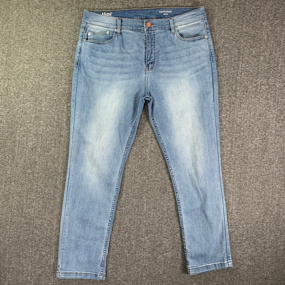 Mugsy Daytonas Jeans Men 38x30 Blue Stretch